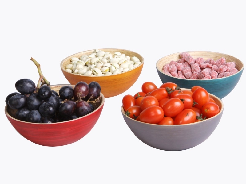 Refined 4pc Spun Bamboo Serving Bowls Set - Eco-friendly Kitchenware
